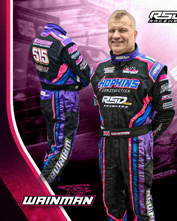 Frankie Wainman Junior stockcar driver custom made overall by rsd pro